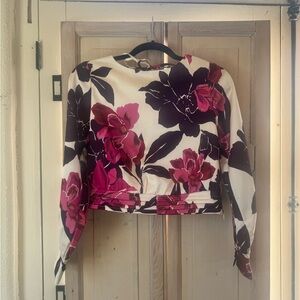Adelyn Rae Floral Blouse - Pink and Black